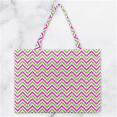 Mave,chevron,white,navi,purple Zipper Medium Tote Bag