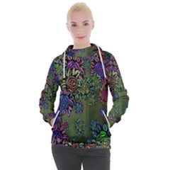 Flowers Women s Hooded Pullover