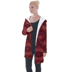 Maroon Longline Hooded Cardigan