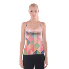 Illustration Pink Background Geometric Triangle Spaghetti Strap Top