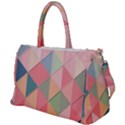 Illustration Pink Background Geometric Triangle Duffel Travel Bag View1