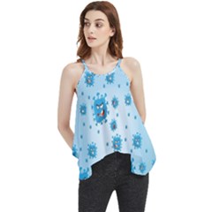 Illustration Virus Pattern Flowy Camisole Tank Top