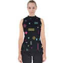 Illustration Geometric Art Colorful Shapes Mock Neck Shell Top View1