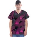 Illustration Hexagon Geometric Art Design Men s V-Neck Scrub Top View1