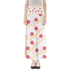 Line Patter Dots Dot Lines Decorative Full Length Maxi Skirt