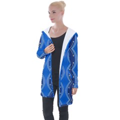 Illustration Pattern Background Wallpaper Longline Hooded Cardigan