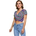 Illustration Kaleidoscope Geometric Circles Short Sleeve Foldover Tee View2