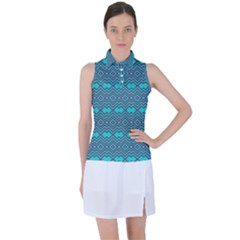 Chevron Zigzag Pattern Women s Sleeveless Polo Tee