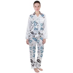 Im Fourth Dimension Colour 35 Satin Long Sleeve Pajamas Set