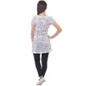 Illustration Background Pattern Texture Clock Puff Sleeve Tunic Top View2