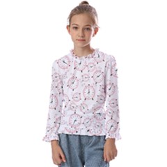 Illustration Background Pattern Texture Clock Kids  Frill Detail Tee