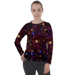 Abstract Background Stars Star Galaxy Wallpaper Women s Long Sleeve Raglan Tee
