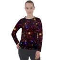 Abstract Background Stars Star Galaxy Wallpaper Women s Long Sleeve Raglan Tee View1