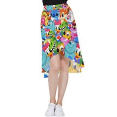 Illustration Cartoon Character Animal Cute Frill Hi Low Chiffon Skirt