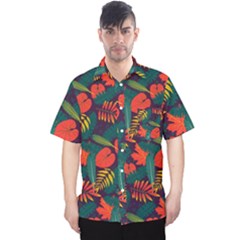Leaves Pattern Wallpaper Seamless Men s Hawaii Shirt