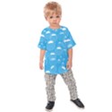 Pattern Blue Bubble Pattern Background Kids  Raglan Tee View1