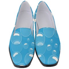 Pattern Blue Bubble Pattern Background Women s Classic Loafer Heels