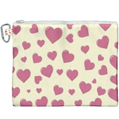 Valentine Flat Love Hearts Design Romantic Canvas Cosmetic Bag (xxxl) by Amaryn4rt