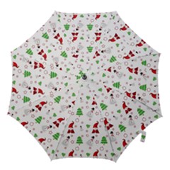 Santa Claus Snowman Christmas Xmas Hook Handle Umbrellas (large) by Amaryn4rt