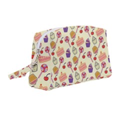 Food Illustration Cupcake Pattern Lollipop Wristlet Pouch Bag (medium) by Amaryn4rt