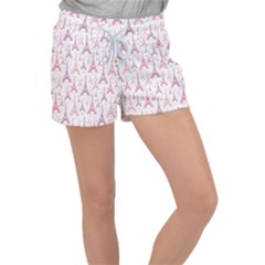 Eiffel Tower Pattern Wallpaper Velour Lounge Shorts