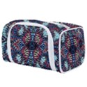 Blue onn burgundy Toiletries Pouch View1