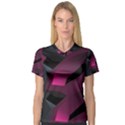 Hexagon Geometric Art Design V-Neck Sport Mesh Tee View1