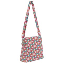 Patchwork Pastel Pattern Art Zipper Messenger Bag