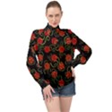 Abstract Background Pattern Texture Design High Neck Long Sleeve Chiffon Top View1
