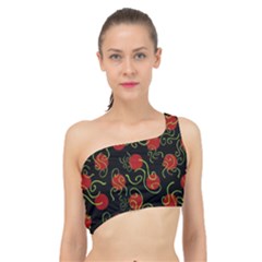 Abstract Background Pattern Texture Design Spliced Up Bikini Top 