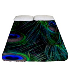 Beautiful Peacock Feathers Fitted Sheet (king Size)