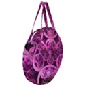 Fractal-math-geometry-visualization Pink Giant Round Zipper Tote View3