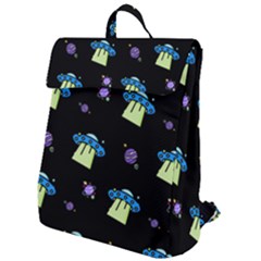 Illustration Cosmos Cosmo Rocket Spaceship -ufo Flap Top Backpack