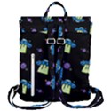 Illustration Cosmos Cosmo Rocket Spaceship -ufo Flap Top Backpack View3