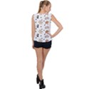 Cute Cat Kitten Animal Design Pattern Bubble Hem Chiffon Tank Top View2