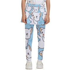 Seamless-little-cat-dragonfly-pattern Kids  Skirted Pants