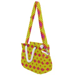 Red Yellow Abstract Rope Handles Shoulder Strap Bag by artworkshop