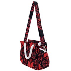Christmas Red Black Xmas Gift Rope Handles Shoulder Strap Bag by artworkshop