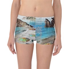 Beach Day At Cinque Terre, Colorful Italy Vintage Reversible Boyleg Bikini Bottoms