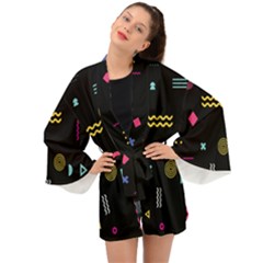 Geometric Art Colorful Shape Long Sleeve Kimono
