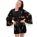 Geometric Art Colorful Shape Long Sleeve Kimono View1
