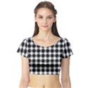 Square Diagonal Pattern Seamless Short Sleeve Crop Top View1