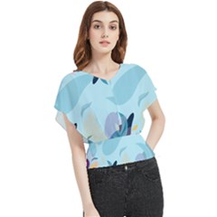 Leaves Leaf Nature Background Plant Butterfly Chiffon Blouse