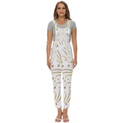 Illustration Pattern Seamless Golden 3d Women s Pinafore Overalls Jumpsuit