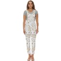 Illustration Pattern Seamless Golden 3d Women s Pinafore Overalls Jumpsuit View1