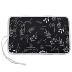 Leaves Doodle Digital Paper Foliage Pen Storage Case (l)