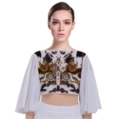 Im Fourth Dimension Colour 73 Tie Back Butterfly Sleeve Chiffon Top by imanmulyana
