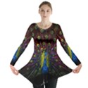 Beautiful Peacock Feather Long Sleeve Tunic  View1
