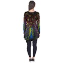 Beautiful Peacock Feather Long Sleeve Tunic  View2