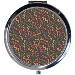 Ethiopian Inspired Doodles Abstract Mini Round Mirror